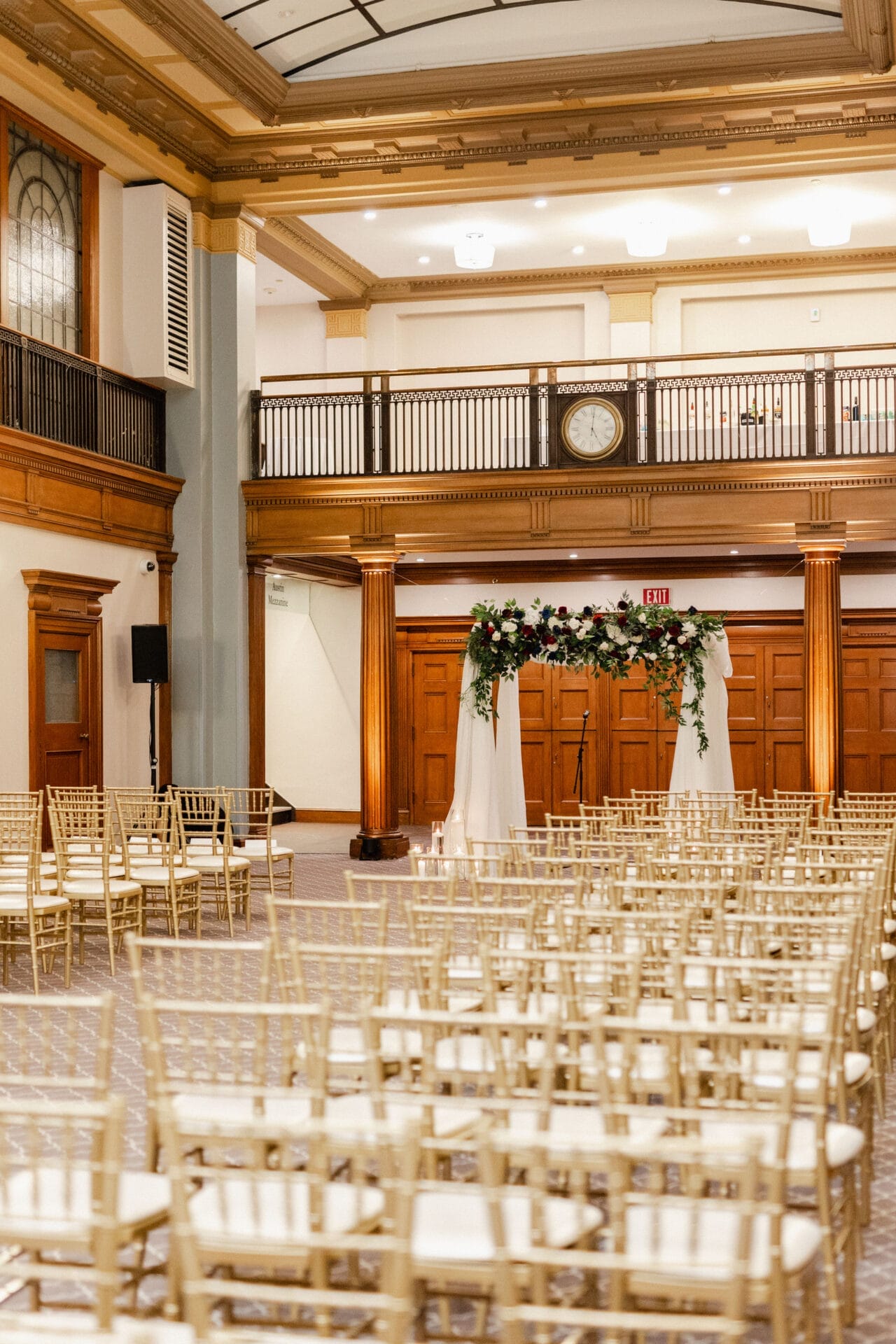 Picture of the seating for the wedding ceremony with the chuppah at the alter