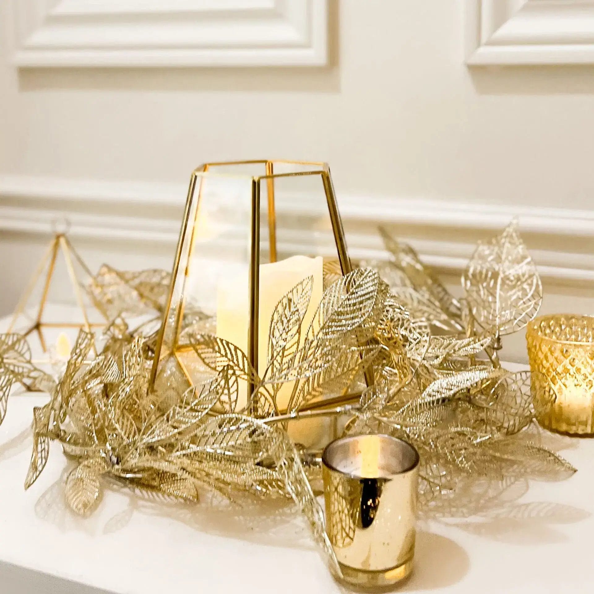 Gold terrarium centerpiece - One King West Hotel & Residence