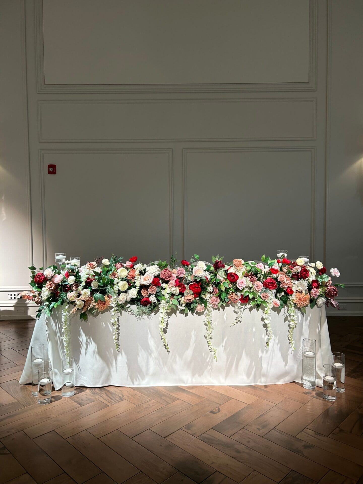 reception table, floral decoration