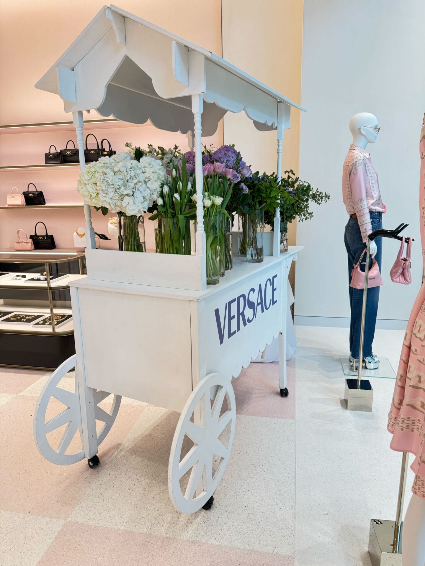 Versace Toronto Yorkdale Shopping Centre Floral Decoration Floral Cart