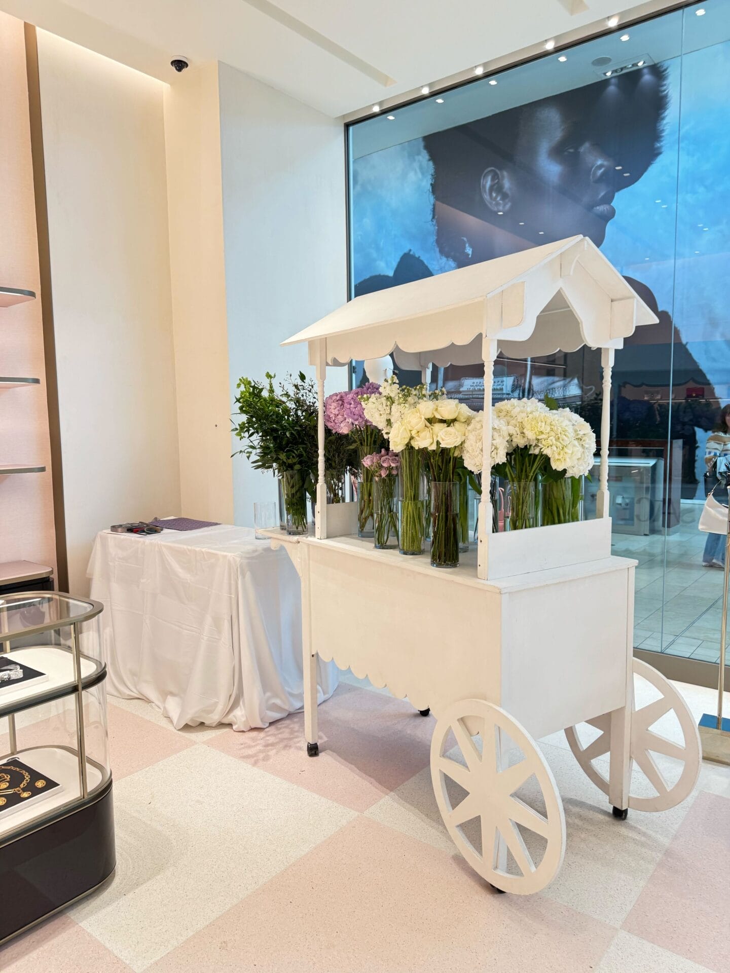 Versace Toronto Yorkdale Shopping Centre Floral Decoration Floral Cart