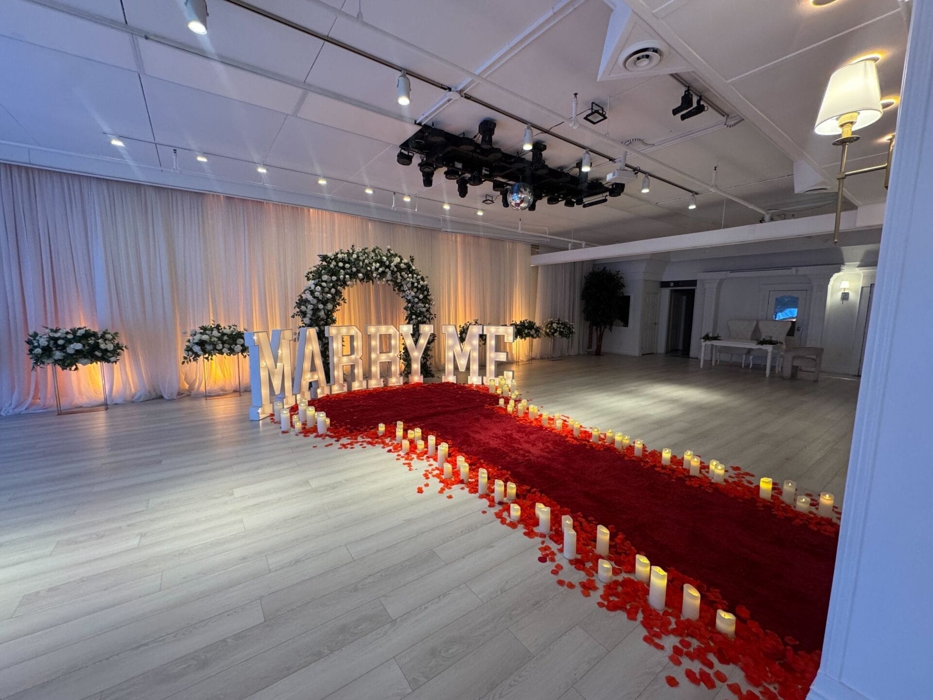 marriage proposal, decoration, floral decoration for marriage proposal