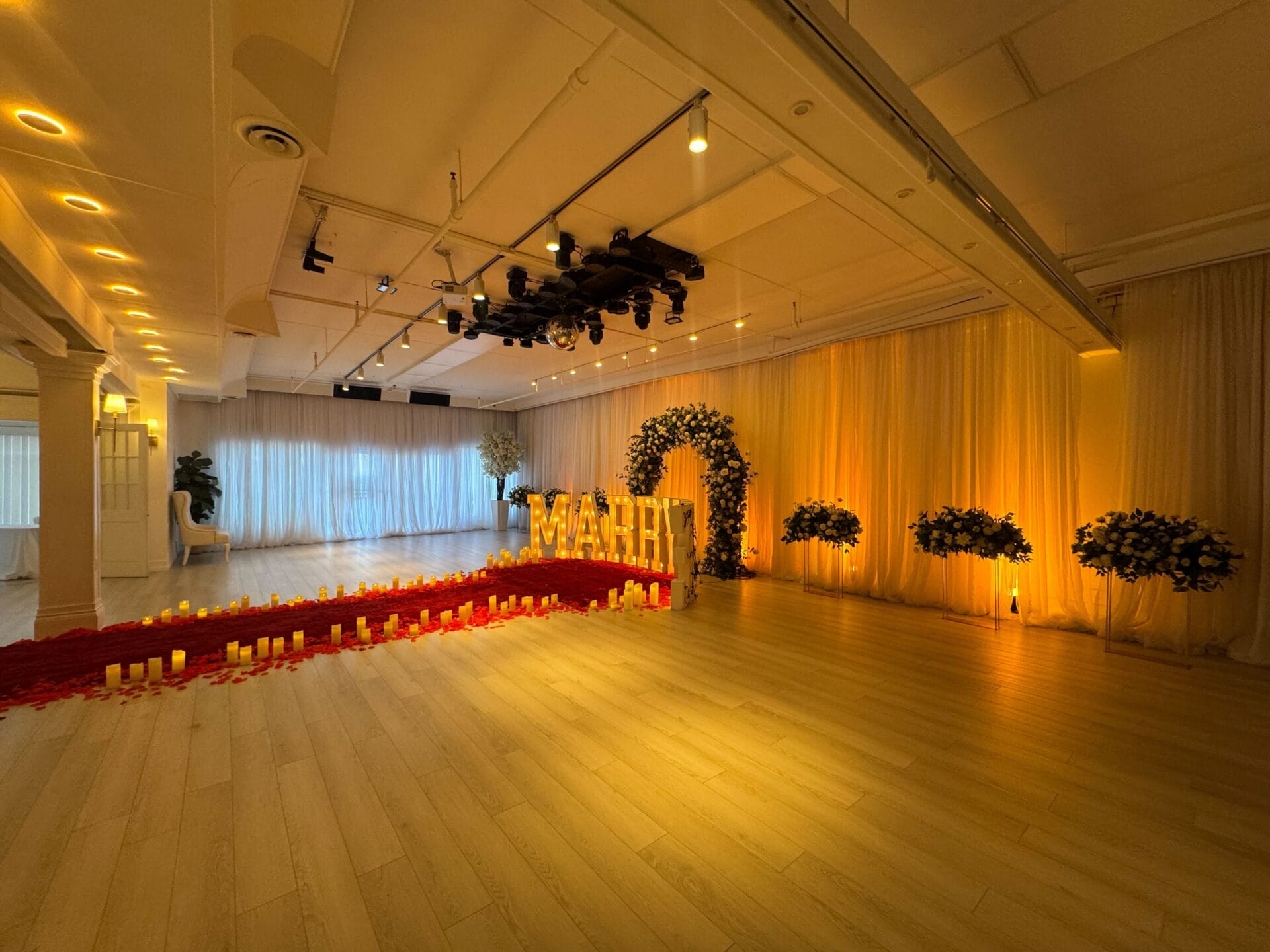 marriage proposal, decoration, floral decoration for marriage proposal