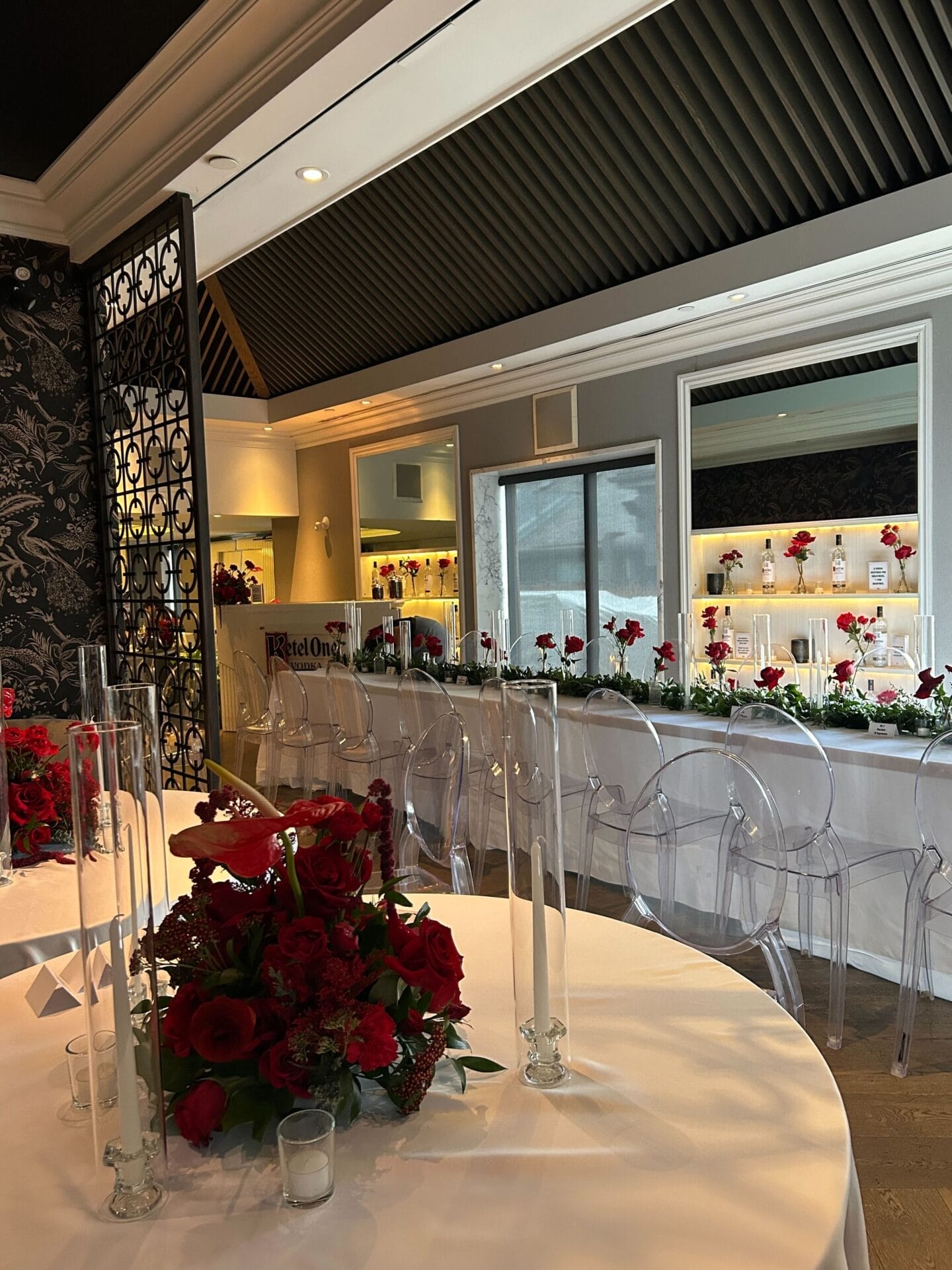 floral decor, corporate event