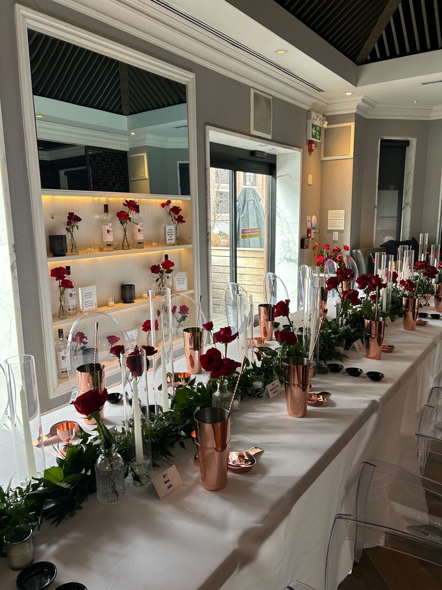 floral decor, corporate event