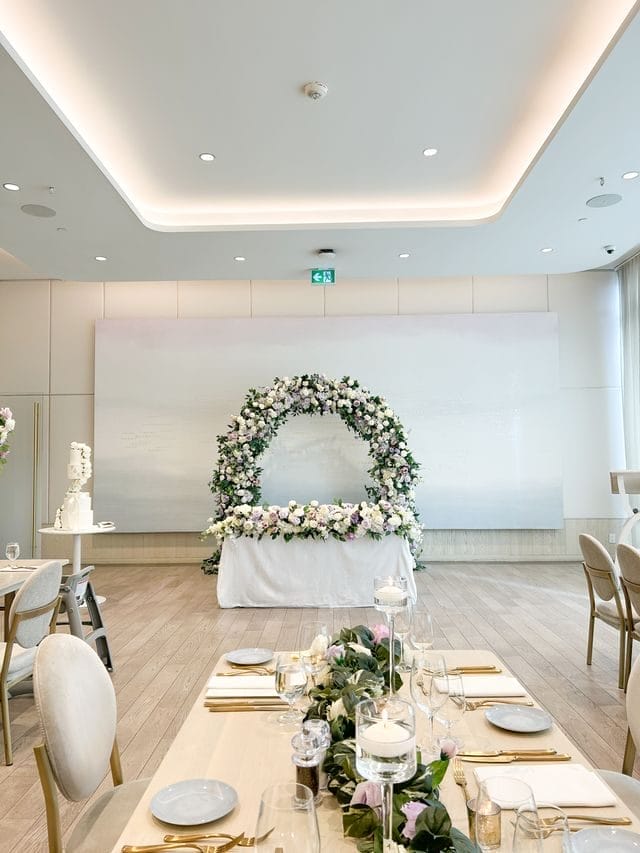 The Pearle Hotel Wedding Backdrop Reception Table Floral Decor 
